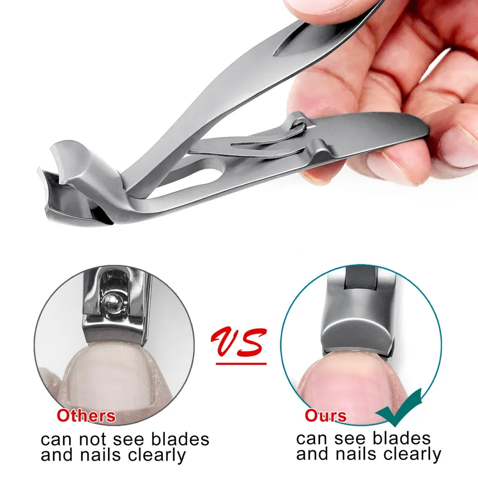 A Special Nail Clippers of SGNEKOO Angled Bent Head Super Sharp Wide Jaw  Opening for Hard/Thick Fingernails and Toenails Nail Cutter Trimmer for Men  Women Seniors (Silver/2P-1)