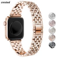 Slim Diamond strap for Apple watch band 40mm 41mm 38mm 45mm 44mm 42mm 38mm Metal watchband iWatch Serie 3 4 5 6 se 7 bracelet Straps