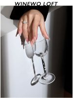 {Unwritten words around the city crystal cup} Middle-aged vintage crystal glass wine glass whiskey smelling cup wine glass