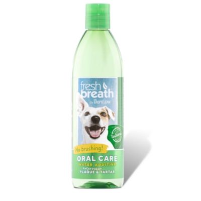 Tropiclean Fresh Breath Oral Care Water Additive ผลิตภัณฑ์ผสมน้ำลดกลิ่นปาก สุนัขและแมว (16 Oz.)