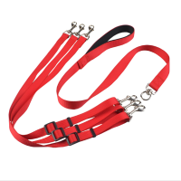 Traction Belt Dog Chain Strong Safety Dog Lead Leashes Nylon Weave Three Heads One Drag Three Dog Leash Square Round Rope