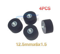 4Pcs 12.5mmx6x1.5 Pinch Roller ล้อเข็มขัดรอกยางสำหรับ Vintage Cassette Deck เทปเครื่องบันทึกสเตอริโอเครื่องเล่น