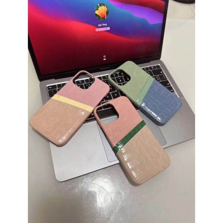 ใหม่-เคสโทรศัพท์มือถือหนังจระเข้-แบบแข็ง-พร้อมช่องใส่บัตร-สําหรับ-iphone-14promax-14pro-14-13promax-13pro-12-12promax-12pro-2023