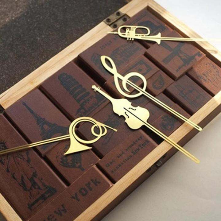 DUKEEN 4Pcs/lot Cute Gold Musical Instruments Metal Book Markers