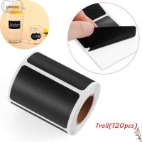 COKERCOOK 120pcs/roll ครัว เครื่องเทศ กระดานดำ ปากกามาร์กเกอร์ แท็กขวด สติ๊กเกอร์ฉลาก ป้ายกระดานดำ