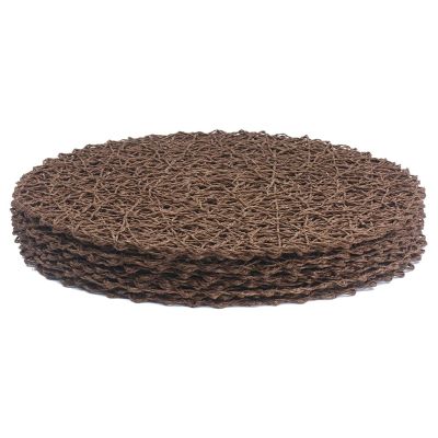 Round Paper Fiber Woven Place Mats Decorative Braided Natural Mat Holidays Parties Decor 15 inch Set Of 12