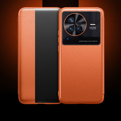 เคสโทรศัพท์ Vivo X80/X80 Pro,เคสป้องกันฝาพับสีผสมกระจกระดับพรีเมียมพร้อมเลนส์ป้องกันกล้อง