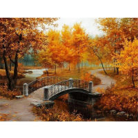 MeiAn Autumn Landscape Nature DIY Cross Stitch 11CT Embroidery Kits Needlework Craft Set Printed Canvas Cotton Thread Home Sell