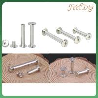 FEELDG 100PCS โลหะสำหรับตกแต่ง Book SCREWS M5 x 10/20/30/40/50มม. ยึดถังและสกรูชุดสารพัน แผ่นป้าย สกรูชิคาโก Phillips