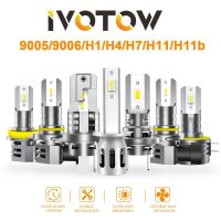 IVOTOW 2Pcs H1 H4 H7 H11 9005 9006 H11B   LED Fog Light Canbus No Error 1:1 Size Fanless Car DRL Daytime Running Lamp 6000K Adhesives Tape