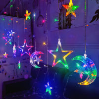 LED Moon Star 2022 Ramadan Christmas Decoration Garland Curtain String Fairy Lights Eid Mubarak Islam Muslim Eid Al Adha Decor