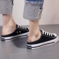 COD DSGRTYRTUTYIY [Fubu] Half-Slip Canvas Shoes Female Student Korean Version 2022 New Style Slip-On Shoes ins Trendy Cloth Shoes Heelless [Ready Stock Fast Shipping]