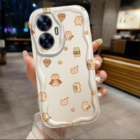 เคสสำหรับ C55 REALME ลายคลื่นสาวน่ารักหมีทำจากไอศครีมเคสเคสโทรศัพท์นิ่ม