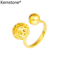 Kemstone ปิ่นผมลูกบอลสีทองปรับระดับเครื่องประดับแหวนเปิดสำหรับผู้หญิง