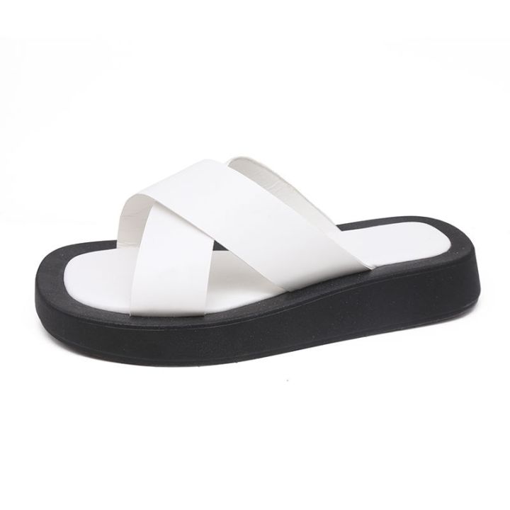 codff51906at-korean-version-summer-new-wild-thick-bottom-flip-flops-slippers-flat-bottom-set-toe-waterproof-non-slip-beach-slippers-women