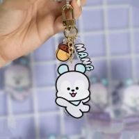 Kpop Bts Jimin Acrylic Purple Hippo 3 Piece Keychain Bag Charms