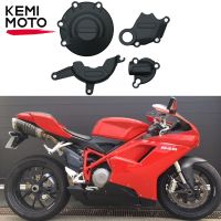 สำหรับ Ducati 848 2008 2009 2010 2011 2012 2013อุปกรณ์เสริมรถจักรยานยนต์สีดำฝาปิดเครื่องยนต์ป้องกัน