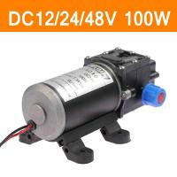 มินิไฟฟ้าปั๊มน้ำ DC12V 24V 48V 100W ความดันไดอะแฟรมไมโครเครื่องปั้มน้ำอัตโนมัติสวิทช์8L/Min Heavy Duty