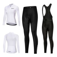 Women Cycling Clothing Female Long Sleeve Set White Pro Team Riding For Bicycle MTB Gel Pad Pants Kit Roupa Ciclismo Mtb Bike Jersey