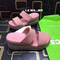 องเท้าแตะผู้หญิง Crocs Brooklyn LowWedge #รองเท้าแตะลำลอง รองเท้าครอส์ รองเท้าเผื่อสุขภาพ รองเท้าแตะแฟชั่น