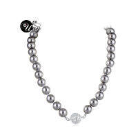 UNY designer Inspired Short Imitation Pearl Necklace 40cm Rhinestone Ball Magnetic Claps Classic Elegant Jewelry Free Shipping