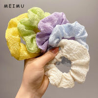 MEIMU เชือกผมใหม่ MODE Korea ขนาดใหญ่ลำไส้ที่รัดผม7สียืดหยุ่นยางรัดสำหรับหญิงสาวเครื่องประดับผม