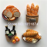 France Paper Bag Of Coarse Grains 3D Resin Fridge Magnets Tourist Souvenirs Refrigerator Magnetic Stickers Home Decortion