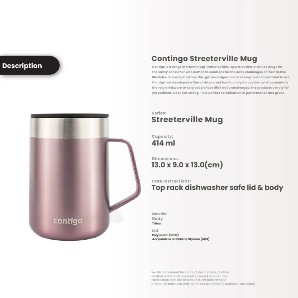 Contigo 14 oz. Streeterville Stainless Steel Mug with Handle - Pine Berry