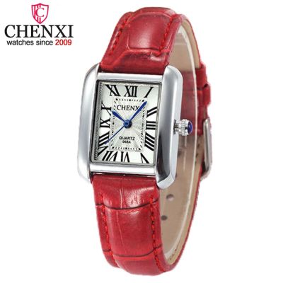 （A Decent035）CHENXIWomen RedLuxuryWatchLadies Simple Wrist Watch Clock FemaleGift Montre Femme