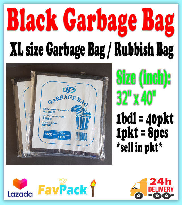 Black JP Thick Garbage Bag 32"×40" / Disposable Garbage Bag / XL size