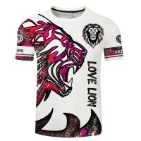 Dojo lion love punk style cool 3D print summer mens casual o nothing T-shirt man outdoor breathable sports short sleeve sports jersey