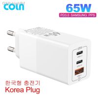 Hjghfhf GaN 65W ที่ชาร์จ USB C PD45W 20W PPS QC3.0ประเภทปลั๊กแบบเกาหลีอะแดปเตอร์สำหรับ MacBook S22 S23โน้ต IPhone14