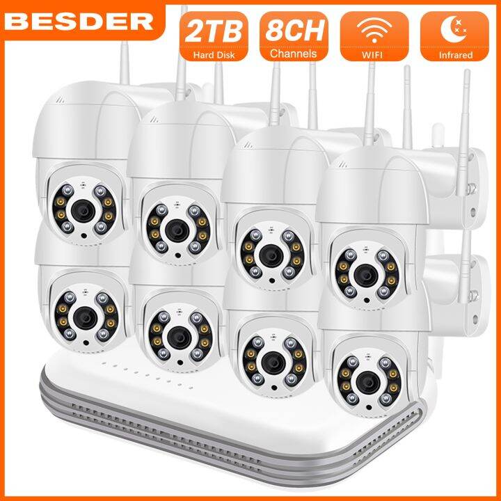 BESDER 3MP 8CH Mini WiFi CCTV Camera Connect to Cellphone with Voice
