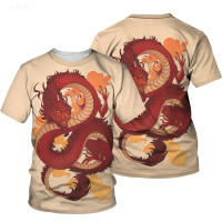 2023 NEW Mens Casual Short Sleeved Dragon Print T-shirt, Street Clothing, 3d Headwear, Summer Fashion fashion t-shirt