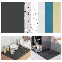 Super Absorbent Dish Drying Mat for Kitchen Counter Quick Dry Diatom Pad Rubber Backed Appliance Coffee Anti-slip Pad