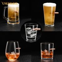 Creative Whisky Glass Cup With Bullet Rum Bar Crystal Glasses Vodka Shot Glasses Cocktail Shot Glasses for Halloween Gift