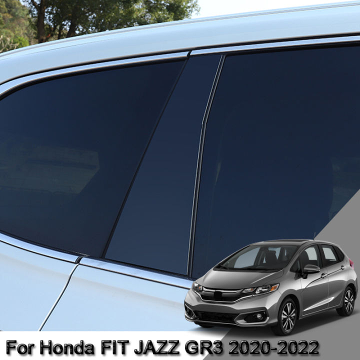 รถจัดแต่งทรงผมพีวีซีรถหน้าต่างเสาตัดสติ๊กเกอร์กลาง-bc-คอลัมน์สติ๊กเกอร์อุปกรณ์ภายนอกสำหรับฮอนด้า-fit-แจ๊ส-gr3-2020-2022
