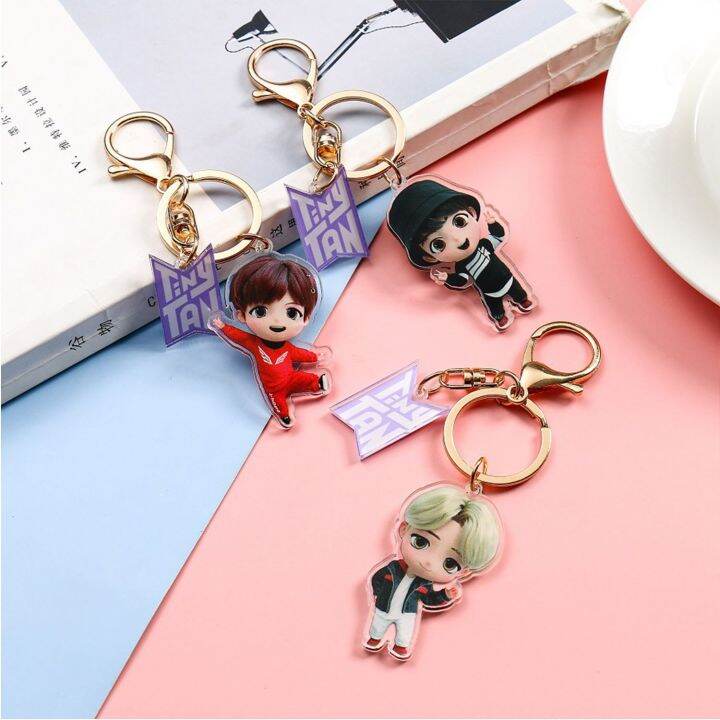 🔥🔥【COD+IN STOCK】 Cute New style Cartoons Tiny TAN Acrylic Keychain BTS ...