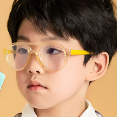 ใหม่เด็กรอบแบนแว่นตาคานคู่กรอบเด็กชายและเด็กหญิงเด็กแว่นตาป้องกันแสงสีฟ้าแฟชั่นสบายกระจกแบน