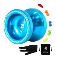 MAGICYOYO T6 Unresponsive Yo-Yo Metal Shining Finish Yoyo Ball Splash with Bag 5 Yo-Yo Strings