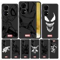 {Taoyitao เคส} Sarung Dof โทรศัพท์สำหรับ Huawei P20 Pro P40 Lite P30 9 SE P50 Nova 5T Y7 7i Y9 E 8i 2019 2021 TPU มาร์เวลไอรอนแมนสไปเดอร์แมน