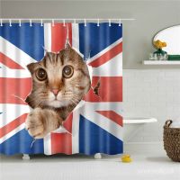 New Arrival Cat Shower Curtain 3D Print Bathroom Waterproof Polyester Curtain Octopus Washable Bath Decor Curtains with