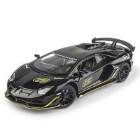 SVJ63 Lamborginis Aventador หุ่นอัลลอยรถของเล่น Diecasts โลหะเสียงและรถของเล่นไฟสำหรับเด็กยานพาหนะ