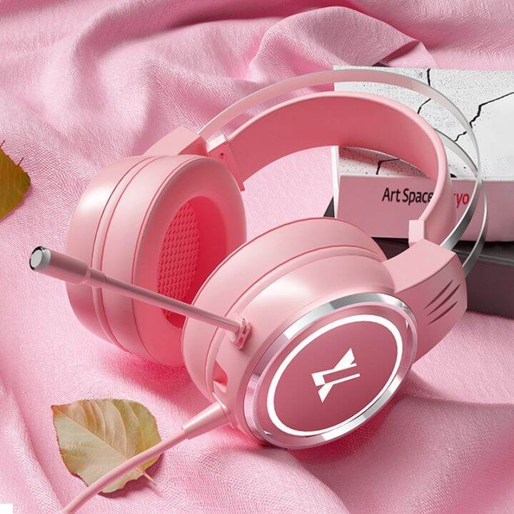 Pink gamer girl headset hot sale