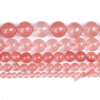 Fctory Price Natural Stone Smooth Pink Cherry Quartz Loose Beads 15 quot; Strand 4 6 8 10 12 MM Pick Size For Jewelry Making