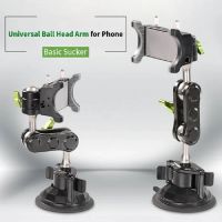 ☾ Mobile Phone Holder For Car Shooting Camera Navigation Universal Ball Head Arm Rotary Selfile Suction Cup Bracket For Outdoor Tr