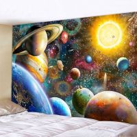 Universe Solar System Wall Hanging Tapestry Psychedelic Abstract Galaxy Hippie Retro Background for Home Bedroom Decor Aesthetic