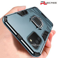 PlusCase สําหรับ Samsung Galaxy A03s แหวนโลหะยืนกรณีเกราะกลับป้องกันกันกระแทกยากปลอกชั้นสองขรุขระ