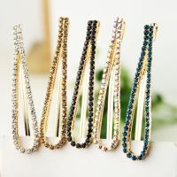 [COD] 9421 Korean version popular hot selling hair accessories U-shaped crystal rhinestone clip geometric shape side