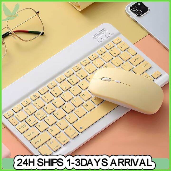 10inch Bluetooth Keyboard Mouse Rechargeable Wireless Keyboard For